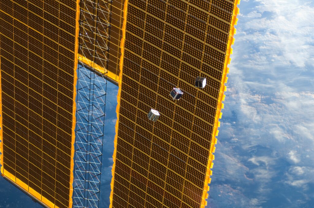 NASA Ames Research Center TechEdSat-1 (on the left).